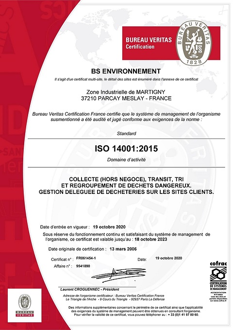 Certification ISO 14001_renouvellement 2020